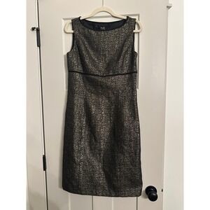 Alex Marie Dress Holiday Cocktail Party Dress size 6 Gold Metallic & Black